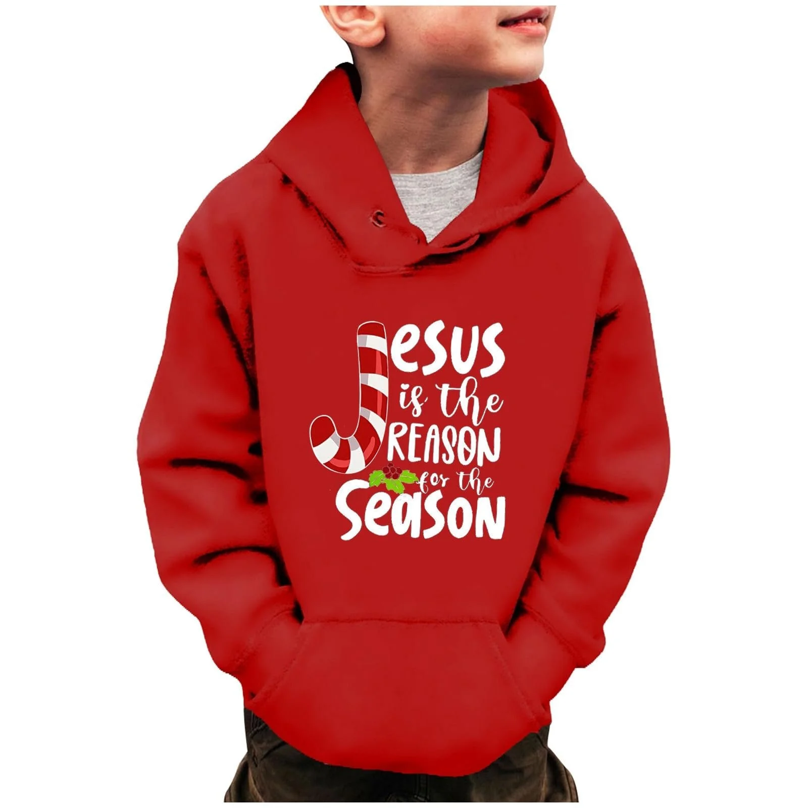 Джемпер Рождественский для девочек, Толстовка с капюшоном Рождественская снежинка Зимняя теплая Рождественская принтованная кофта, фото №2