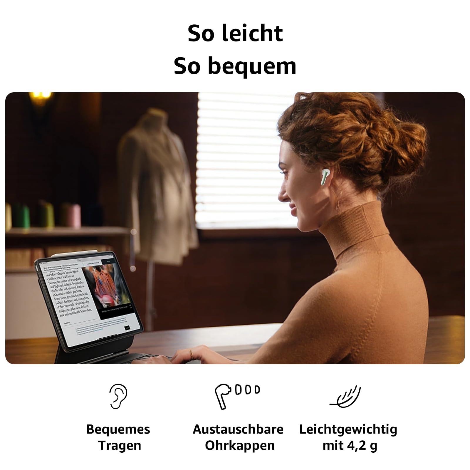 Наушники Bluetooth Беспроводные 5.3 С 6 ENC микрофонами Вкладыши с HiFi стерео глубокими басами Шумоподавлением 50 часов воспроизведения IPX8 Водонепроницаемые, фото №4 Наушники Bluetooth Беспроводные 5.3 С 6 ENC микрофонами Вкладыши с HiFi стерео глубокими басами Шумоподавлением 50 часов воспроизведения IPX8 Водонепроницаемые, фото №4