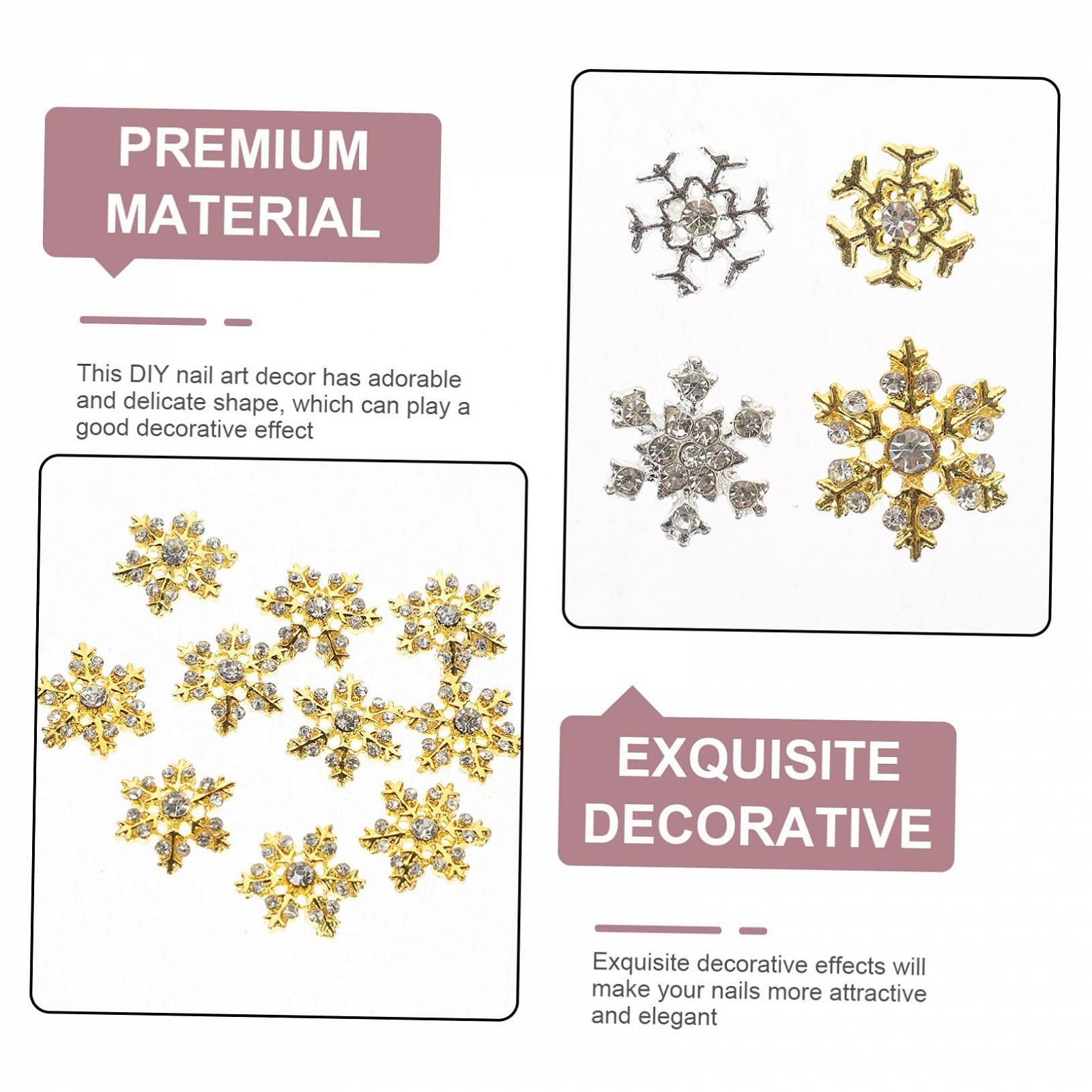 Украшение для ногтей FOMIYES 80 шт, снежинки, декор для ногтей, стильный, сплав, фото №7
