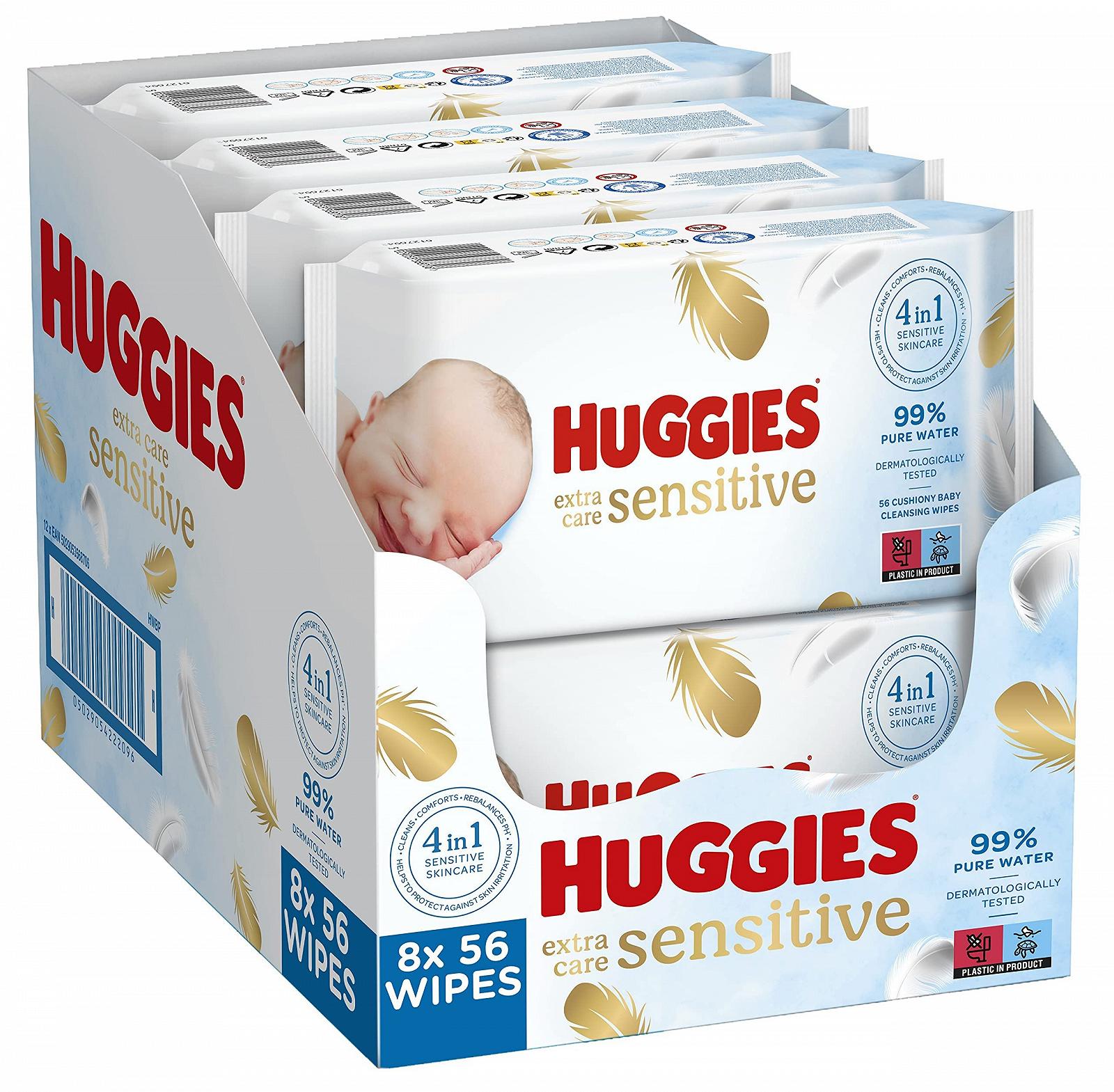 Влажные салфетки Huggies Pure Extra Care, 8 упаковок, фото №1