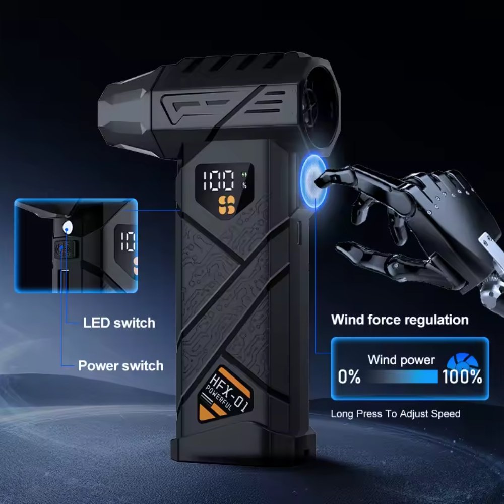 Портативний турбовентилятор Violent HFX-01 Turbo Jet Fan 680000 RPM Black, фото №6