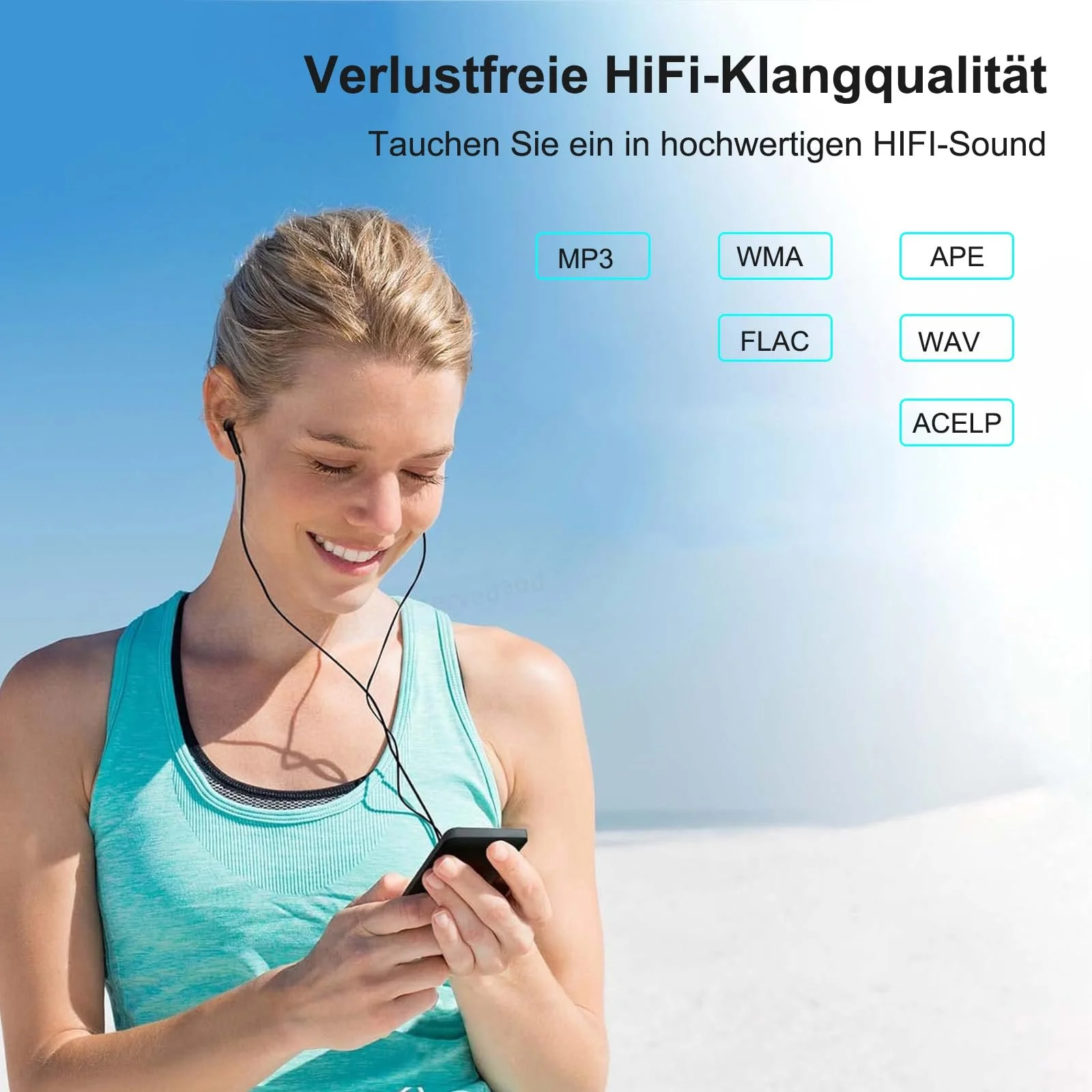 MP3-плеер Bluetooth Sport 32 GB портативный Hi-Fi звук FM-радио запись голоса видео динамик E-Book поддержка до 128 GB (с наушниками), фото №6