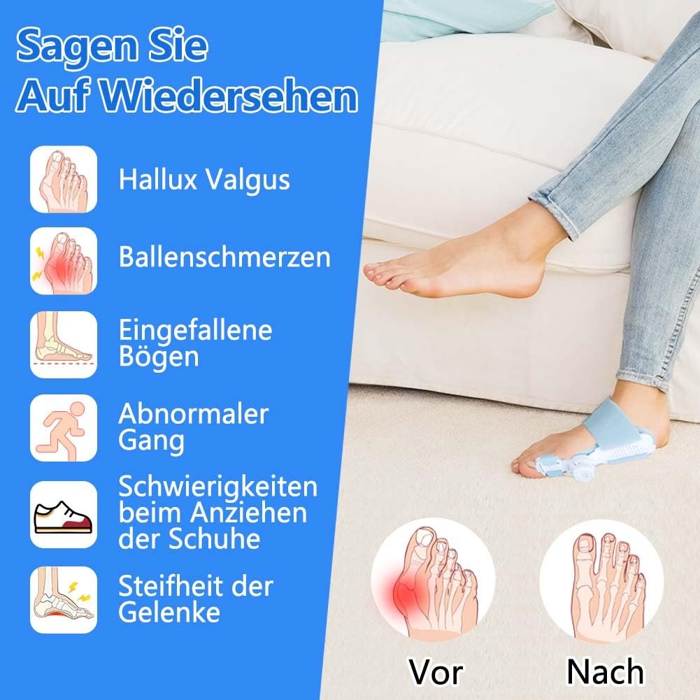 Шина для корекції великого пальця стопи з регульованою кнопкою, роздільник пальців для чоловіків і жінок, фото №7