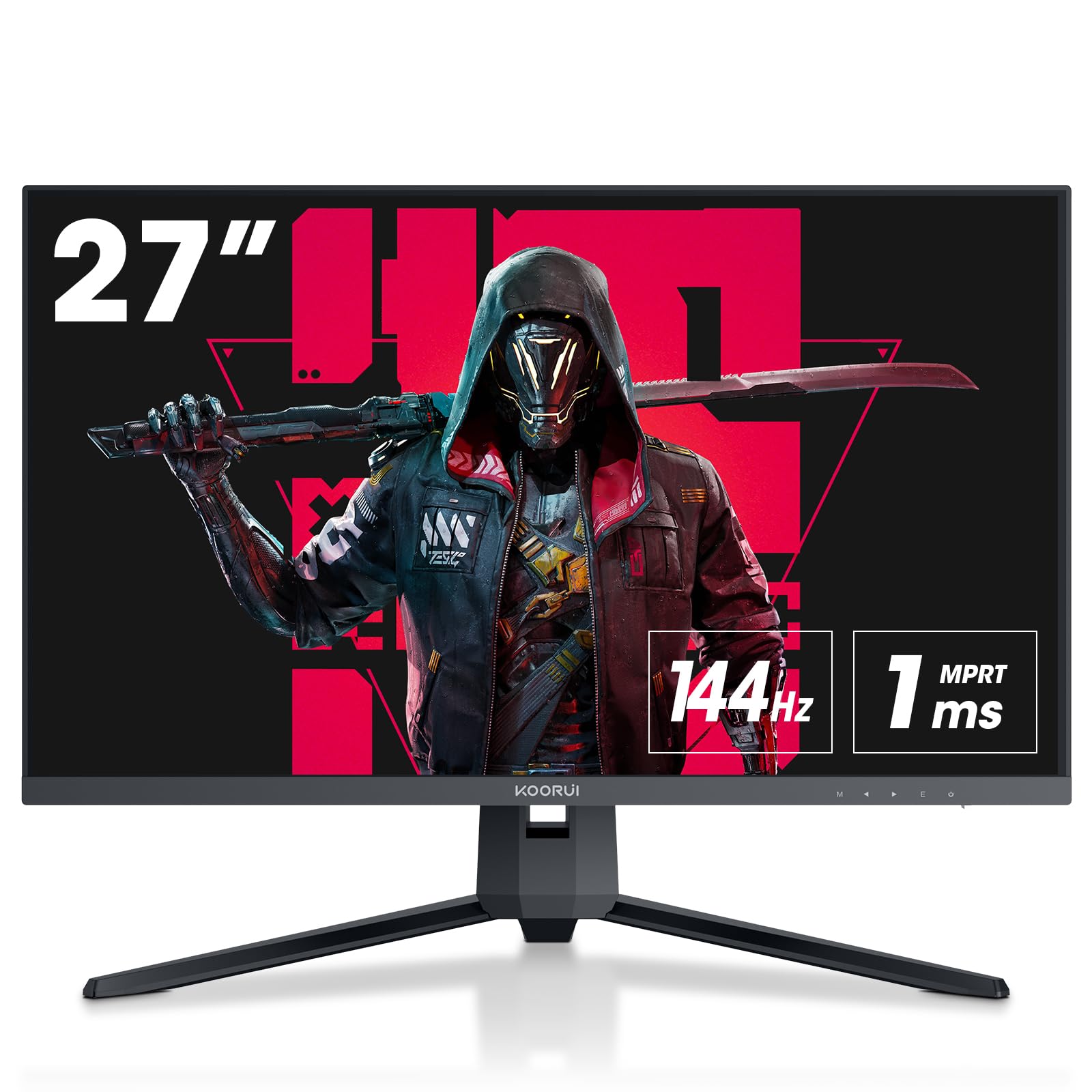 Монітор KOORUI Gaming 27 дюймів QHD 144Hz 1ms DCI-P3 90% Чорний, фото №1