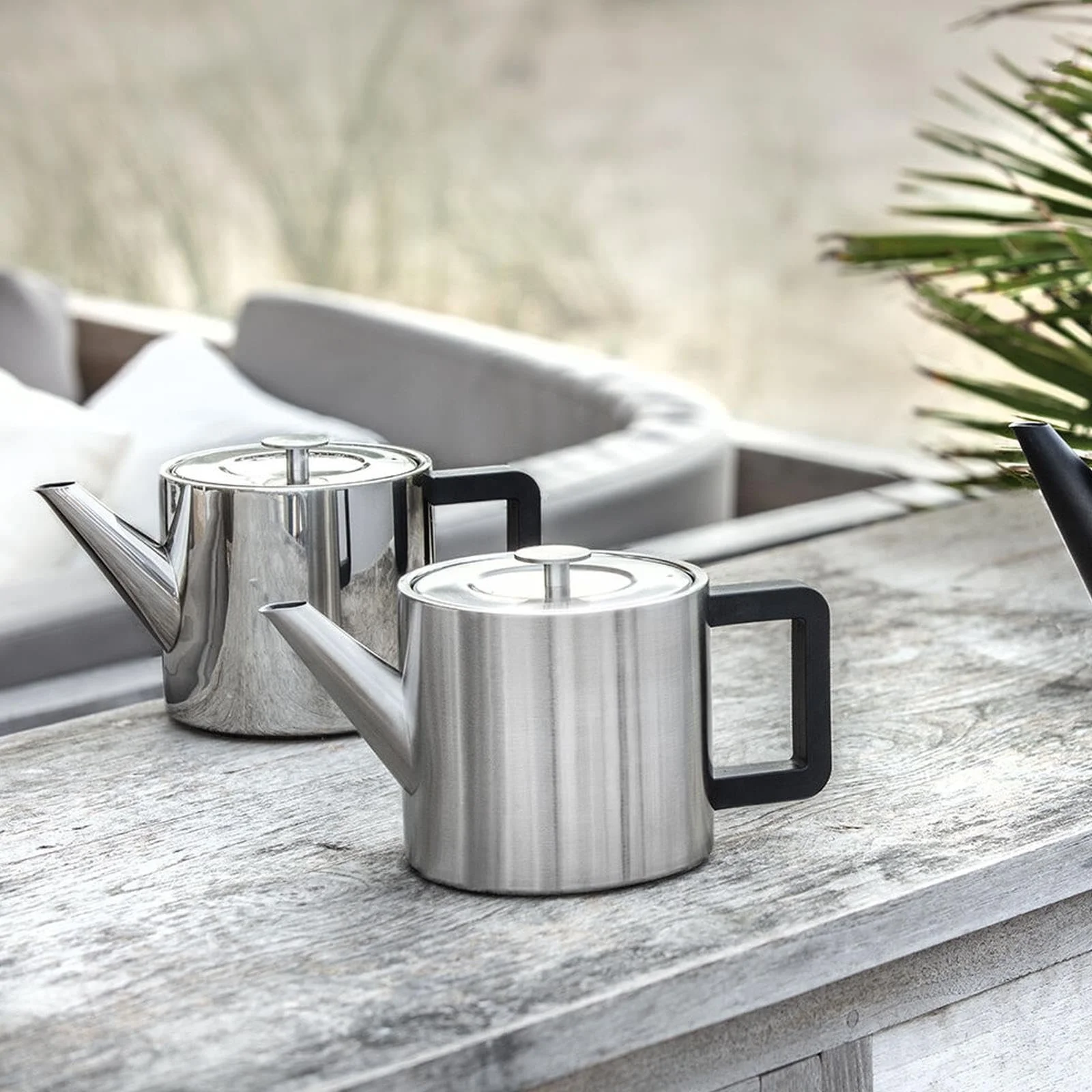 Чайник Small Shiny 1.1 літра з подвійними стінками, фільтром для чаю та чорною дерев'яною підставкою, фото №7