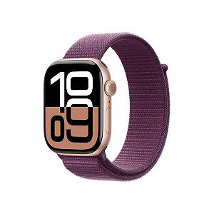 Смарт-годинник Apple Series 10 (GPS 46 мм) Алюмінієвий корпус Рожеве золото та Спортивний ремінець Слива - Фото 1