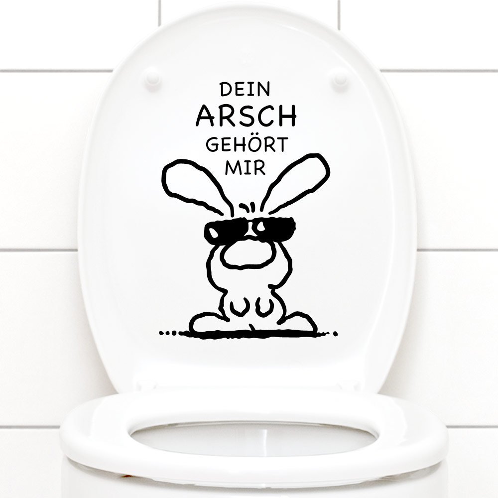 Наклейка на стіну Grandora W772 Dein Arsch gehört Mir Rabbit Sunglasses 19 x 27 см Чорна, фото №1