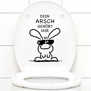 Наклейка на стіну Grandora W772 Dein Arsch gehört Mir Rabbit Sunglasses 19 x 27 см Чорна - Фото 1