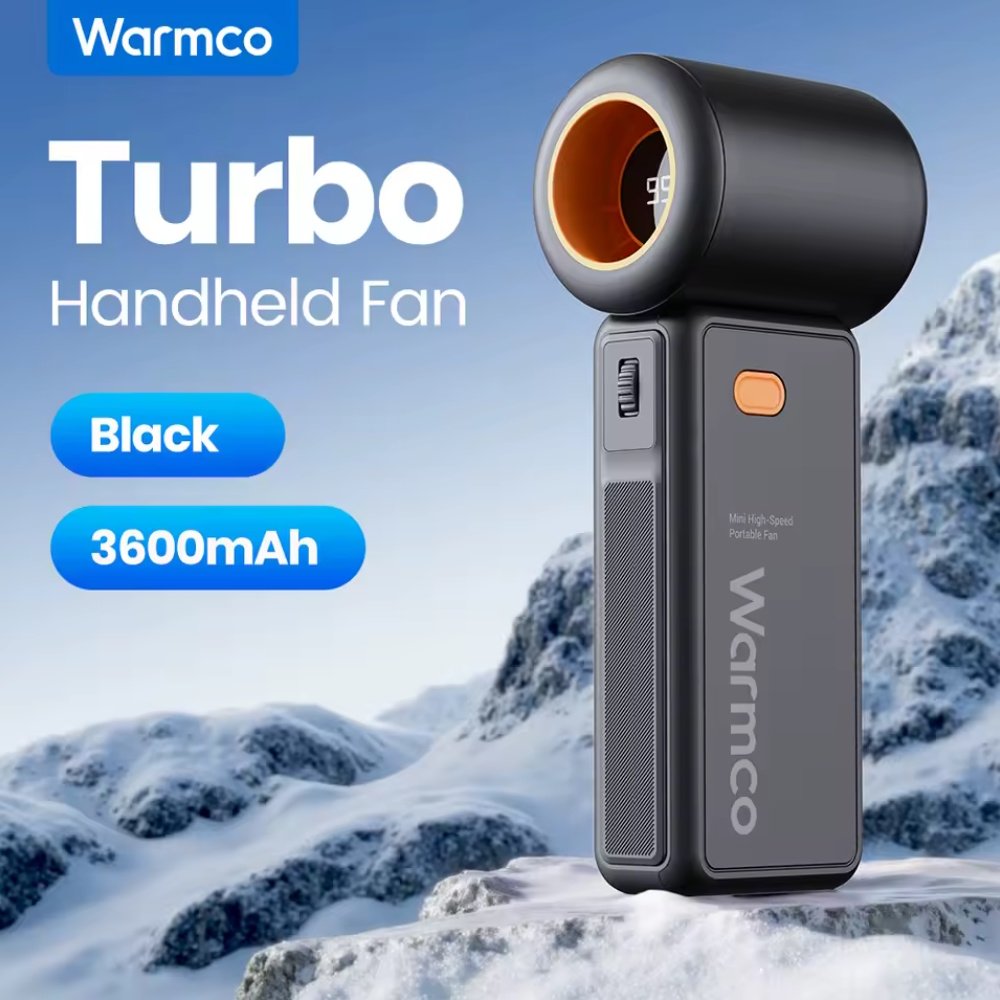 Портативний вентилятор Warmco Portable Handheld Fan 13000 RPM Black, фото №7