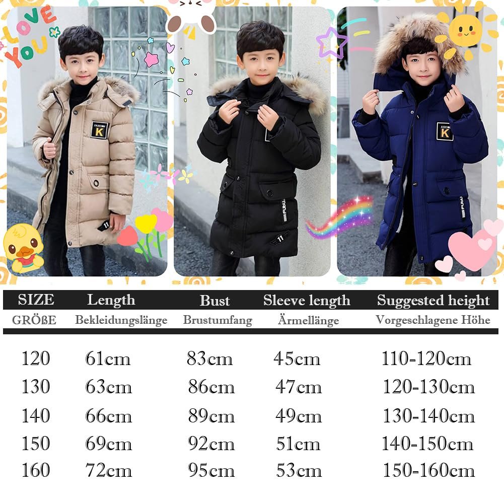 Зимова куртка Linboo для хлопчиків, дитяча зі знімним хутряним капюшоном, товста стьобана, фото №7 Зимова куртка Linboo для хлопчиків, дитяча зі знімним хутряним капюшоном, товста стьобана, фото №7