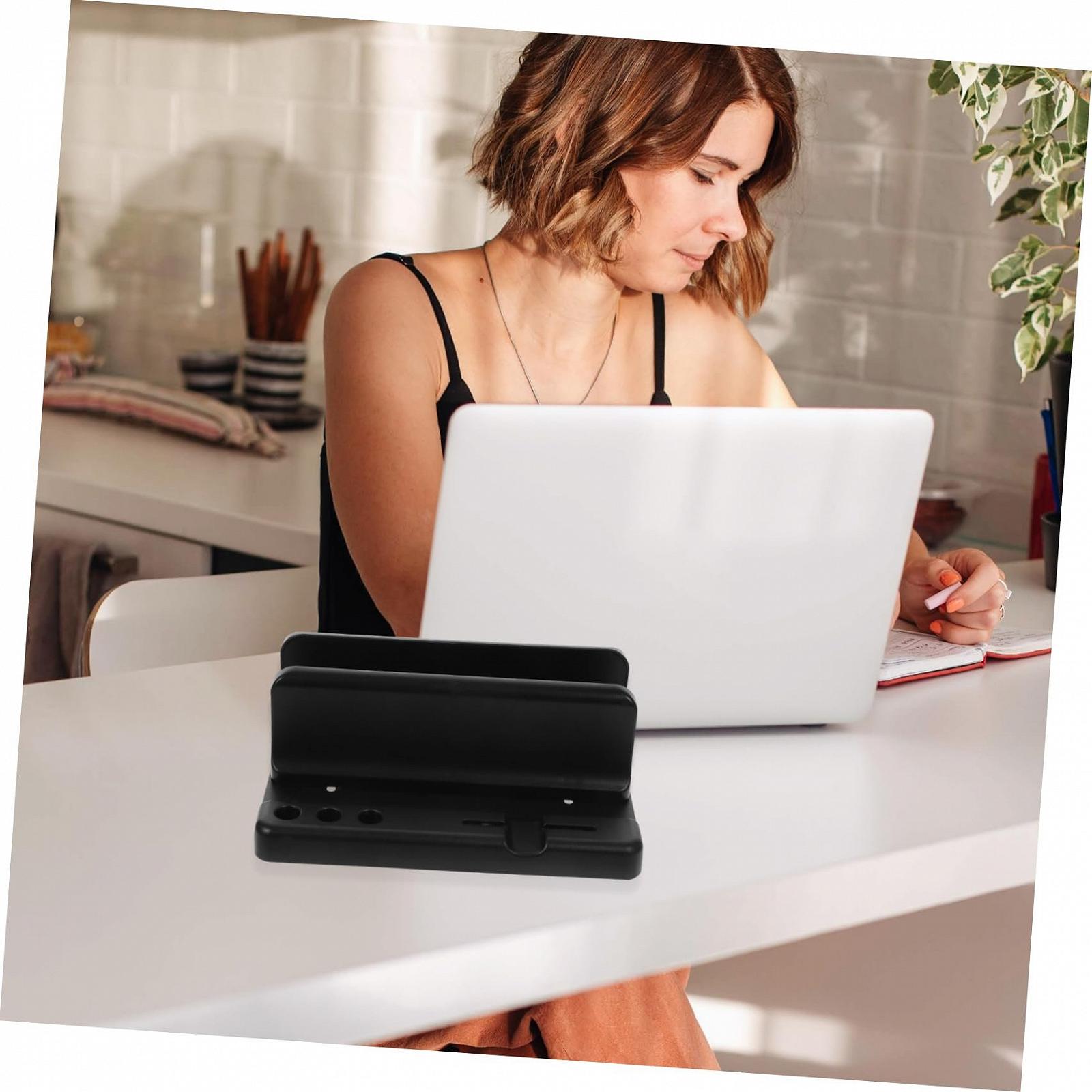 Вертикальная подставка для ноутбука DOITOOL, совместимая с MacBook Pro, прочный и легкий держатель для эффективного хранения на рабочем столе, черный, фото №7