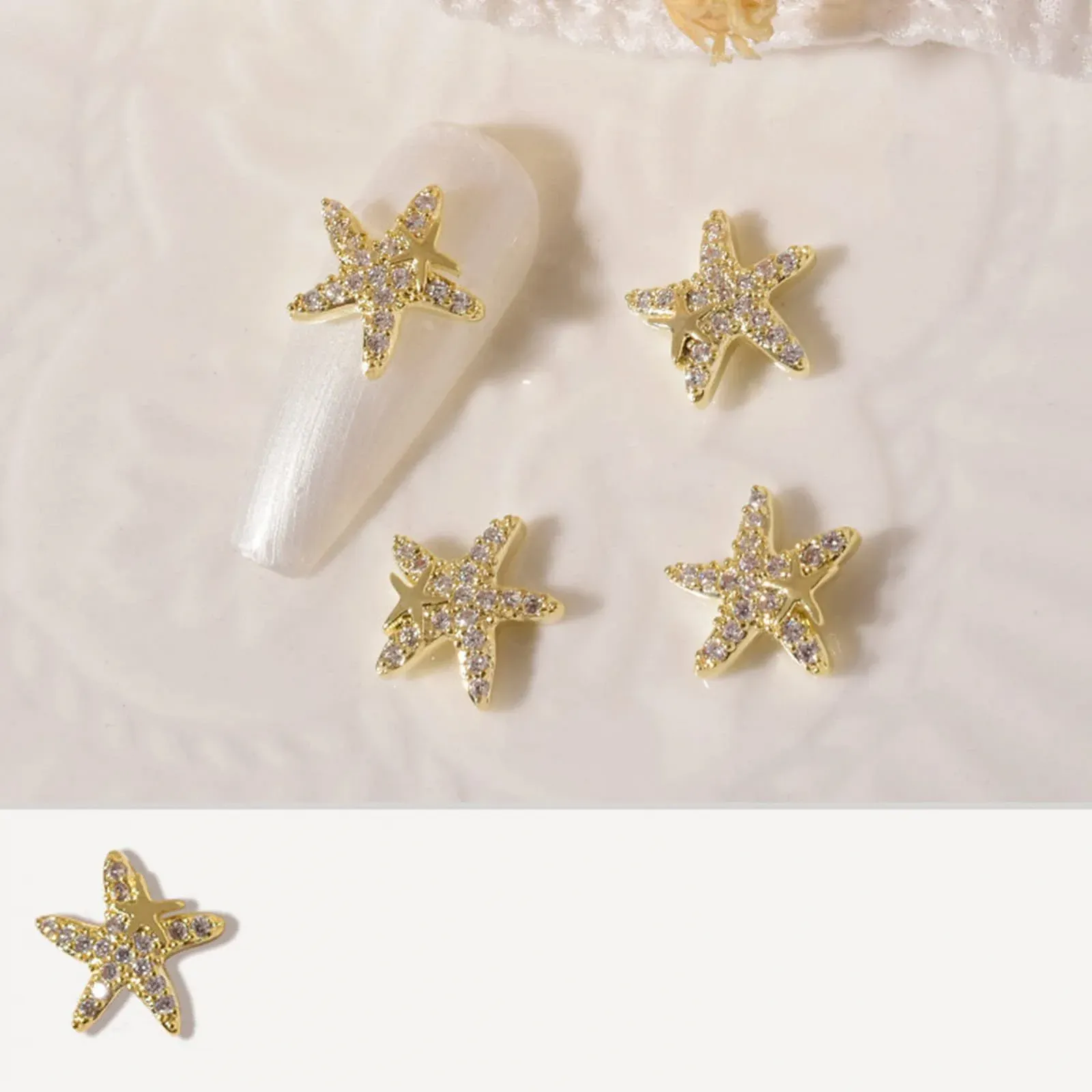 Прикраса для нігтів Бантик Морська зірка Стрази Самоцвіти, фото №6