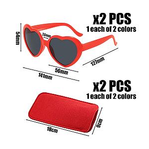 Очки Солнцезащитные В форме сердца 2 пары Черный synthetic.ua - Фото 1