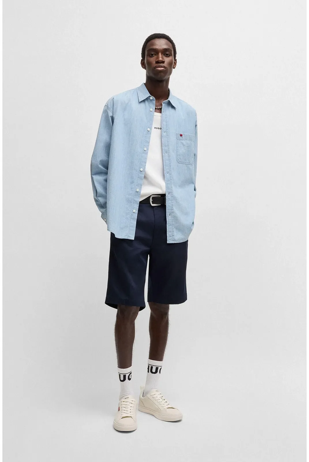 Кросівки HUGO Morrie Tenn зі штучної шкіри з червоним логотипом, фото №3