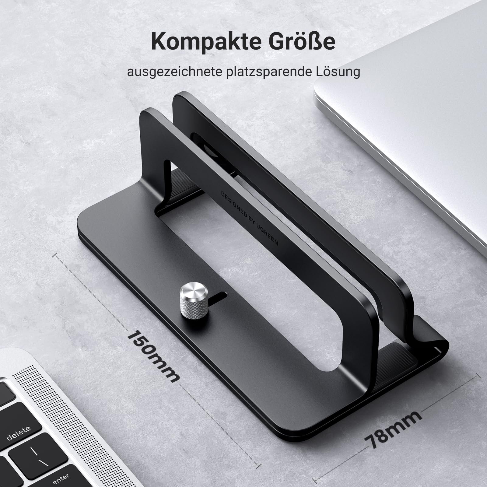 Вертикальная Подставка UGREEN Алюминиевая Вертикальная Подставка для Ноутбука, Экономия Места, Подставка для Ноутбука с Термическим Основанием для Ноутбуков, MacBook Air, Pro, Samsung, iPad, Планшетов, фото №10