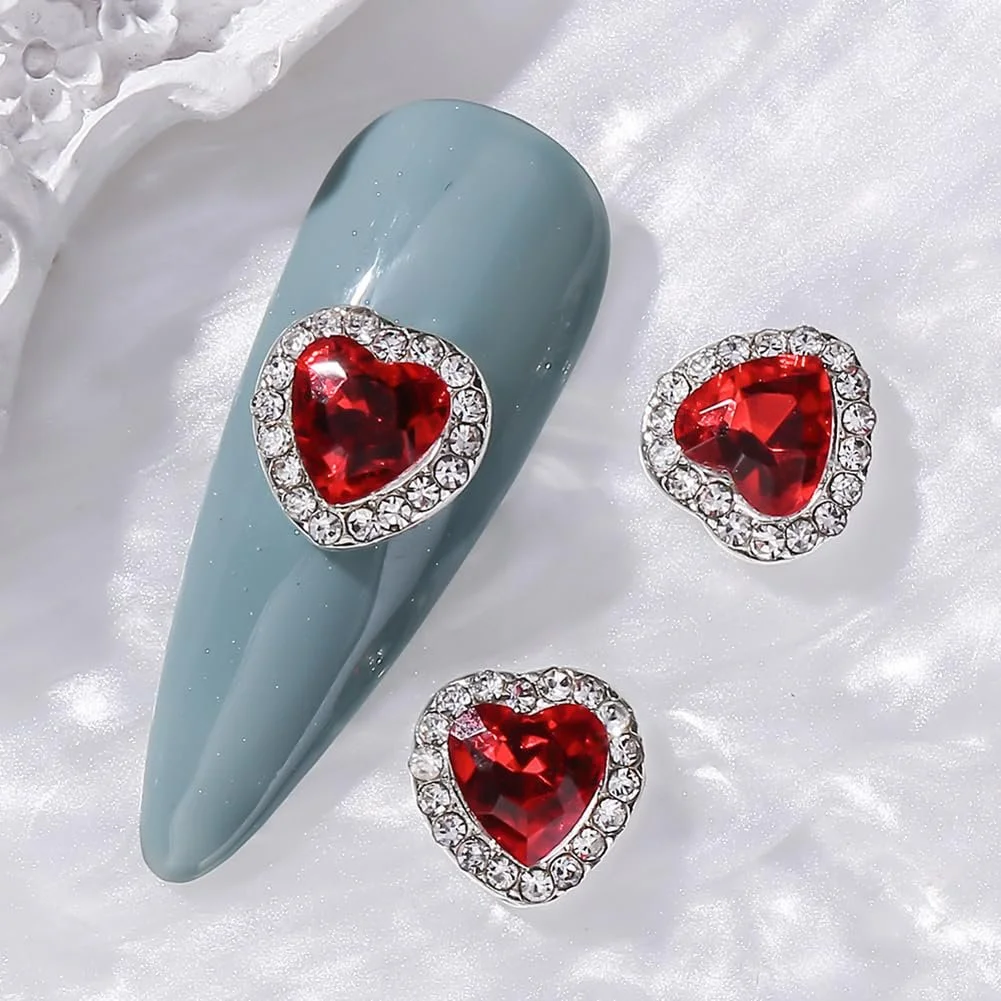 Стрази Серце 3D 0,9 см (30 шт, випадковий вибір кольорів), фото №8