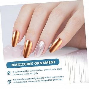 Цепочка для ногтей WOONEKY Набор 2 шт. Медные стразы synthetic.ua - Фото 1