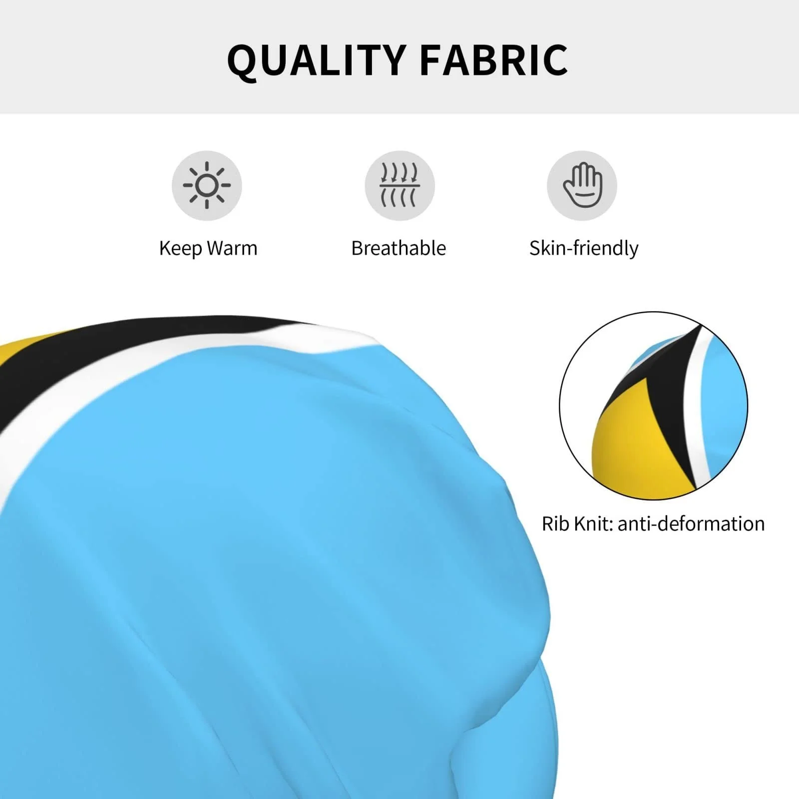 Вязана шапка LOUJIN Прапор Сент-Люсії для дівчаток, фото №6