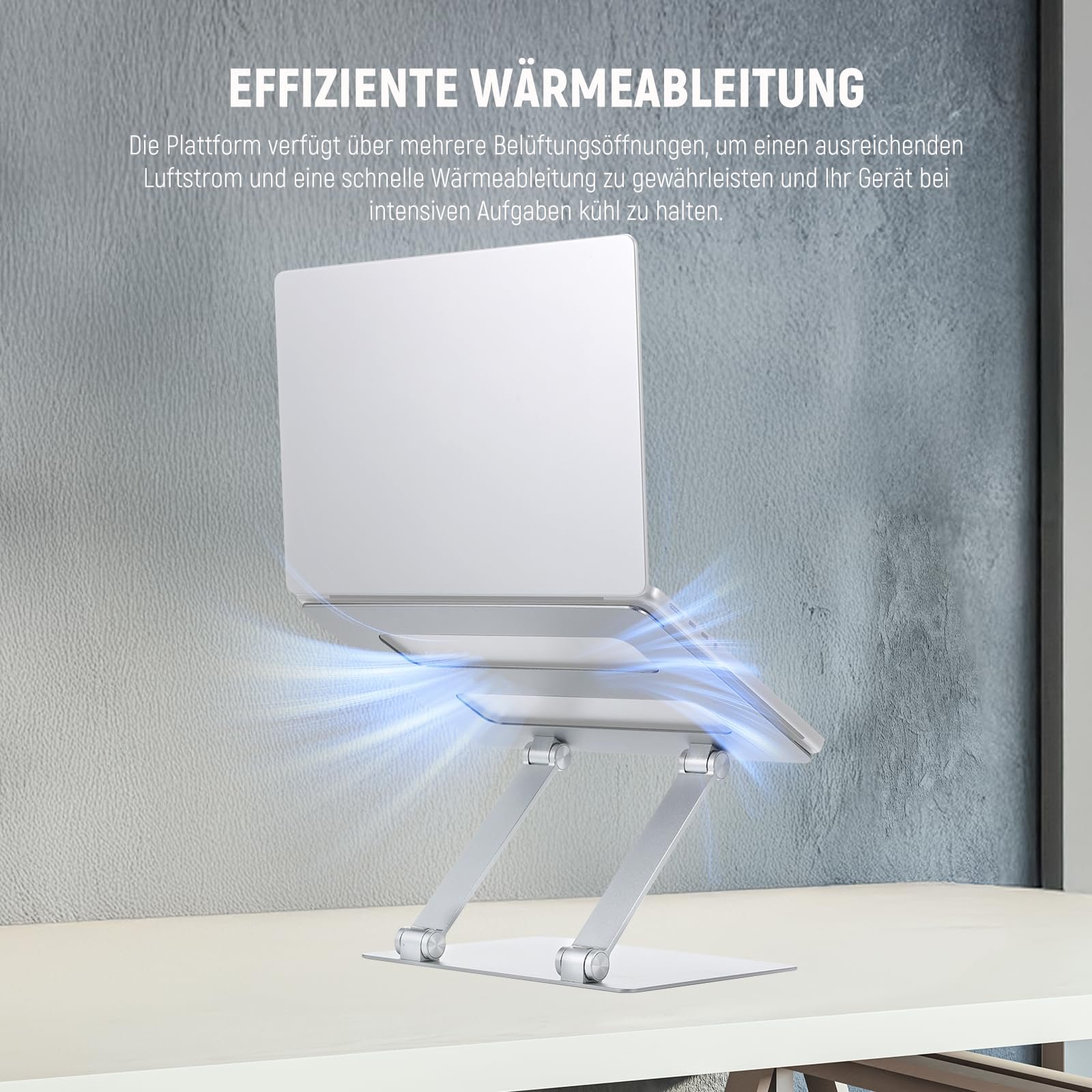 Підставка для ноутбука Регульована по висоті, складана, легка з алюмінієвого сплаву, фото №5