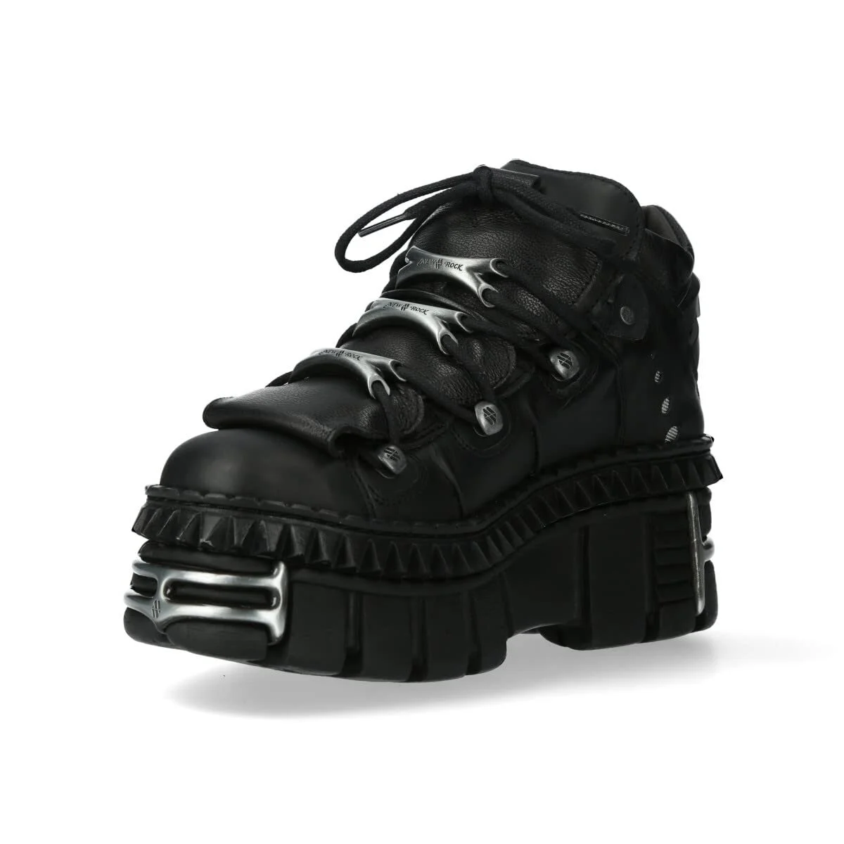 Черевики New Rock M.WALL106-S24 Унісекс Чорна Шкіра Шнурівка, фото №3