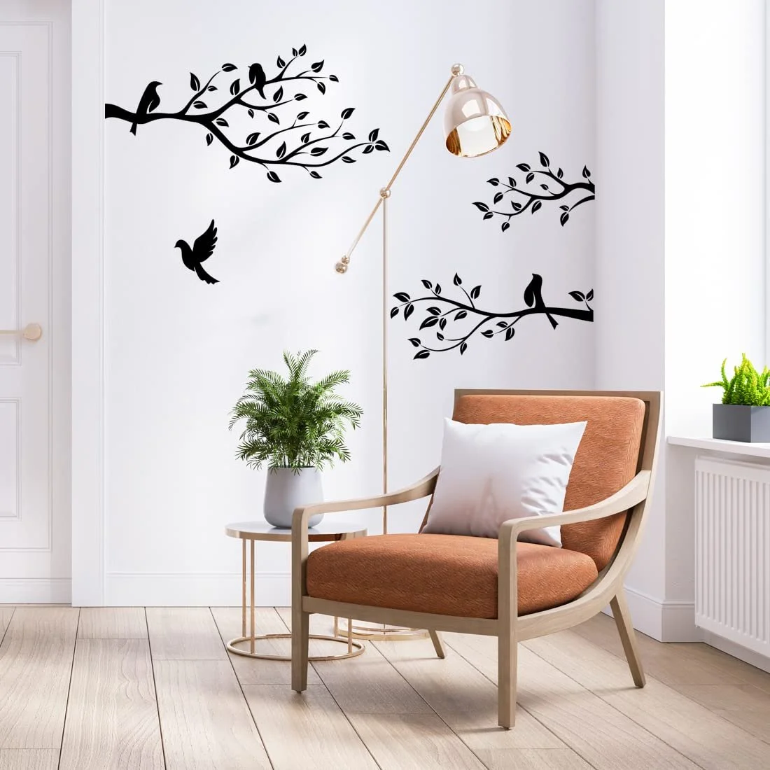 Наклейка на стіну Птахи на гілці Вінілова 1000 x 1000 мм, фото №6