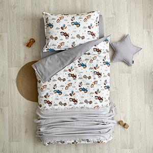 Комплект постільної білизни на ліжко 160х80 см фланель Машинки - Фото 1