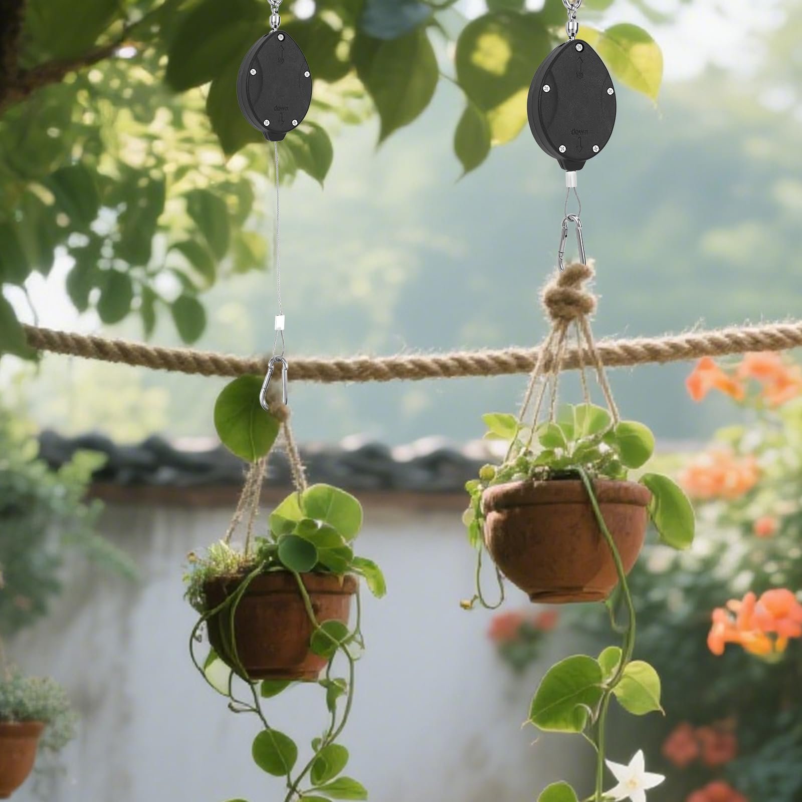 Підвіси для рослин висувні посилені 2 шт. з регульованими роликами нержавіюча сталь з карабінами, фото №7 Підвіси для рослин висувні посилені 2 шт. з регульованими роликами нержавіюча сталь з карабінами, фото №7