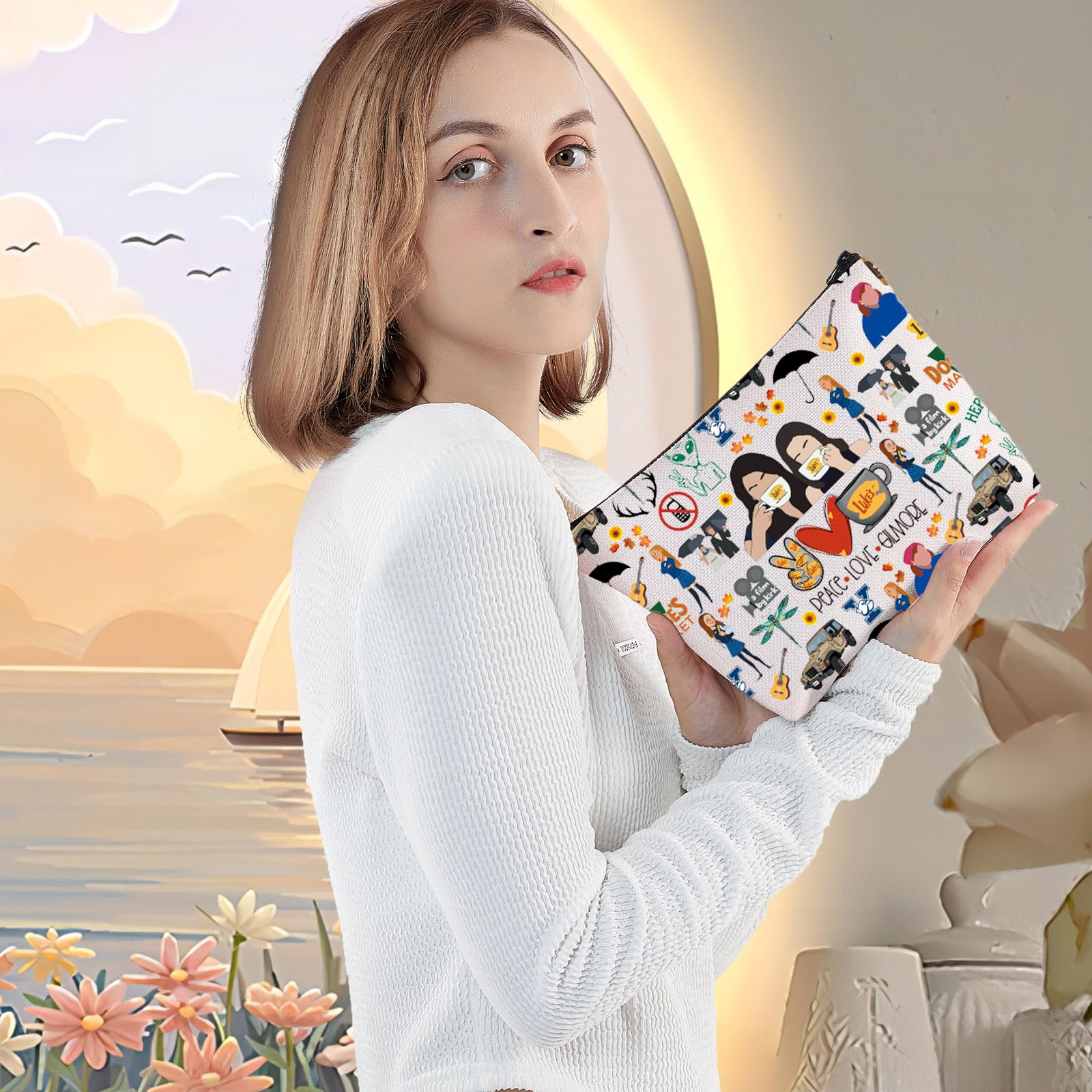 Косметичка LEVLO Funny Inspired Luke's Fans Gift Peace Love Luke's Makeup Zipper для друзей семьи BFF Peace Luke's M, фото №5