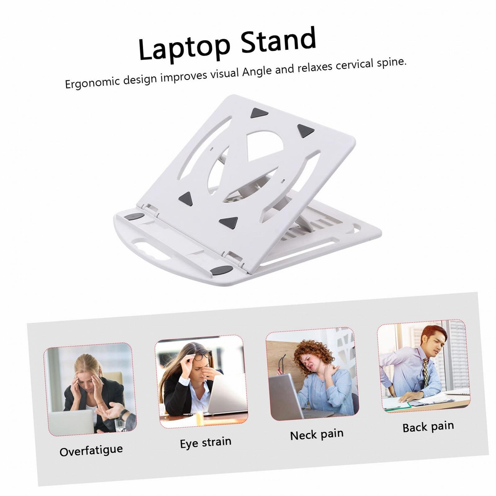Подставка для ноутбука Белая Эргономичная с возможностью вращения для лучшей осанки и эффективного отвода тепла для стола и дивана, фото №4