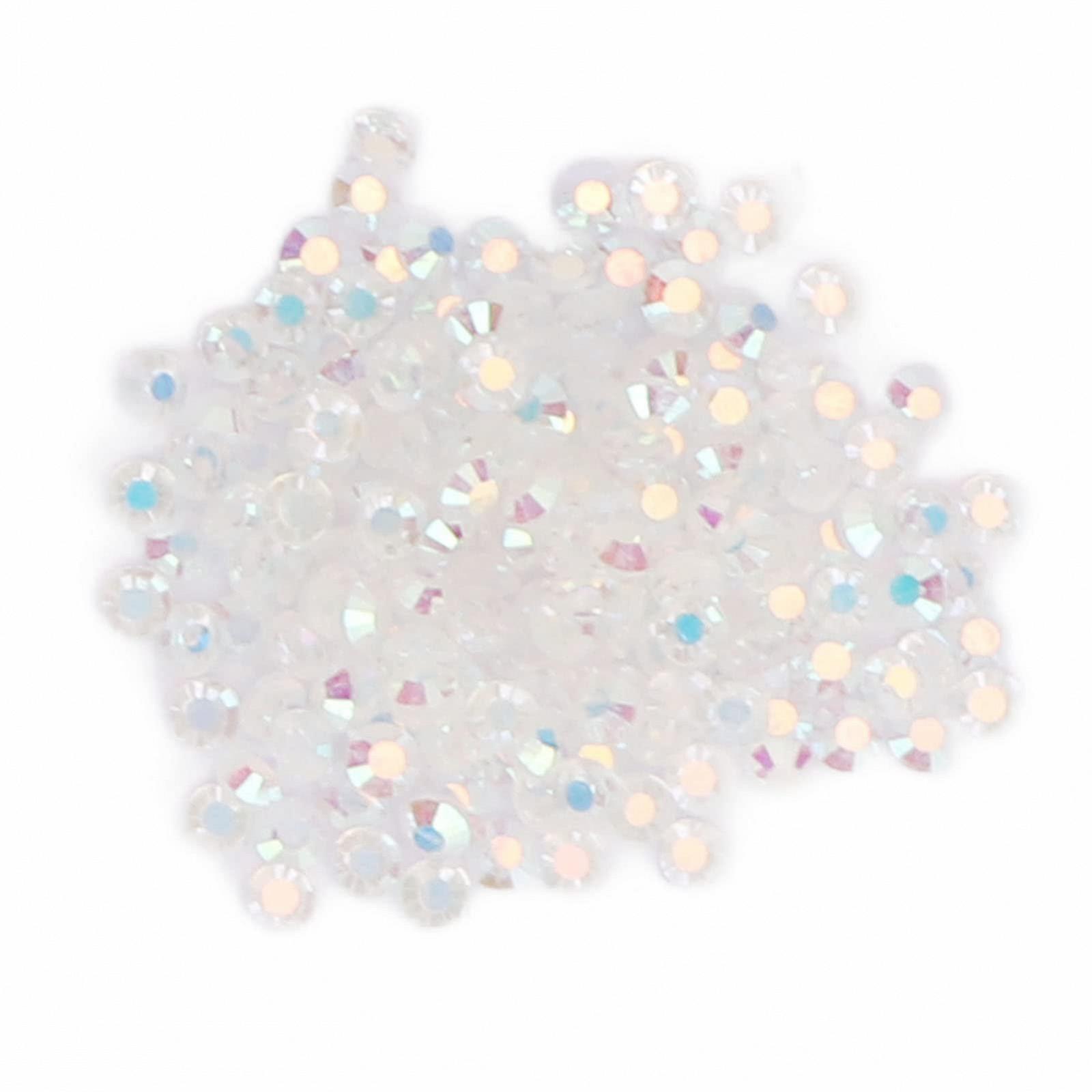 Разные размеры Стразы для ногтей Белое AB Стекло Цветная глазурь для дизайна ногтей, макияжа глаз, обуви, мобильных телефонов, кошельков, декора 9 г, фото №3