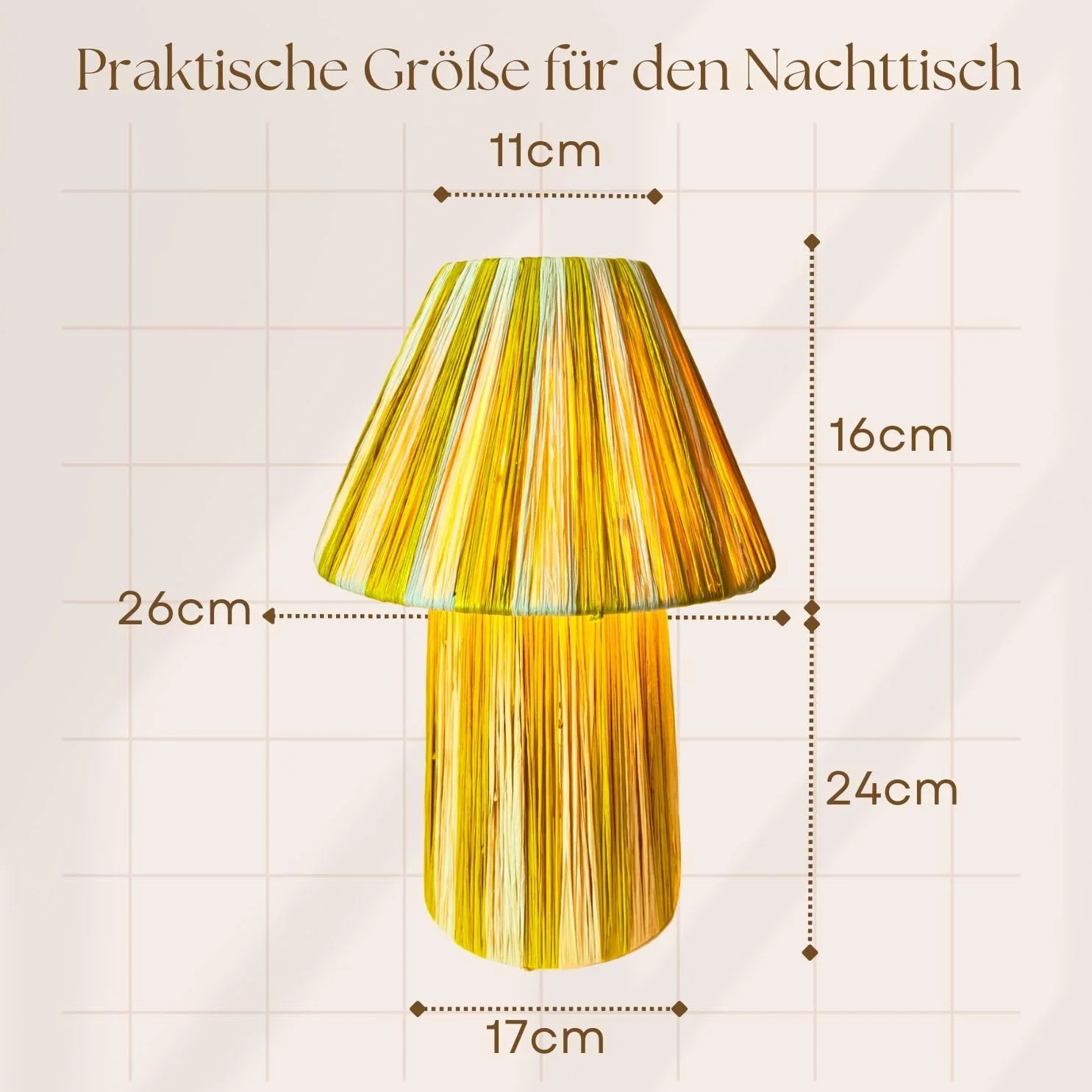 Настільна лампа Marrakech Morjan 40 см Рафія Бохо E27 Бежево-жовта, фото №2