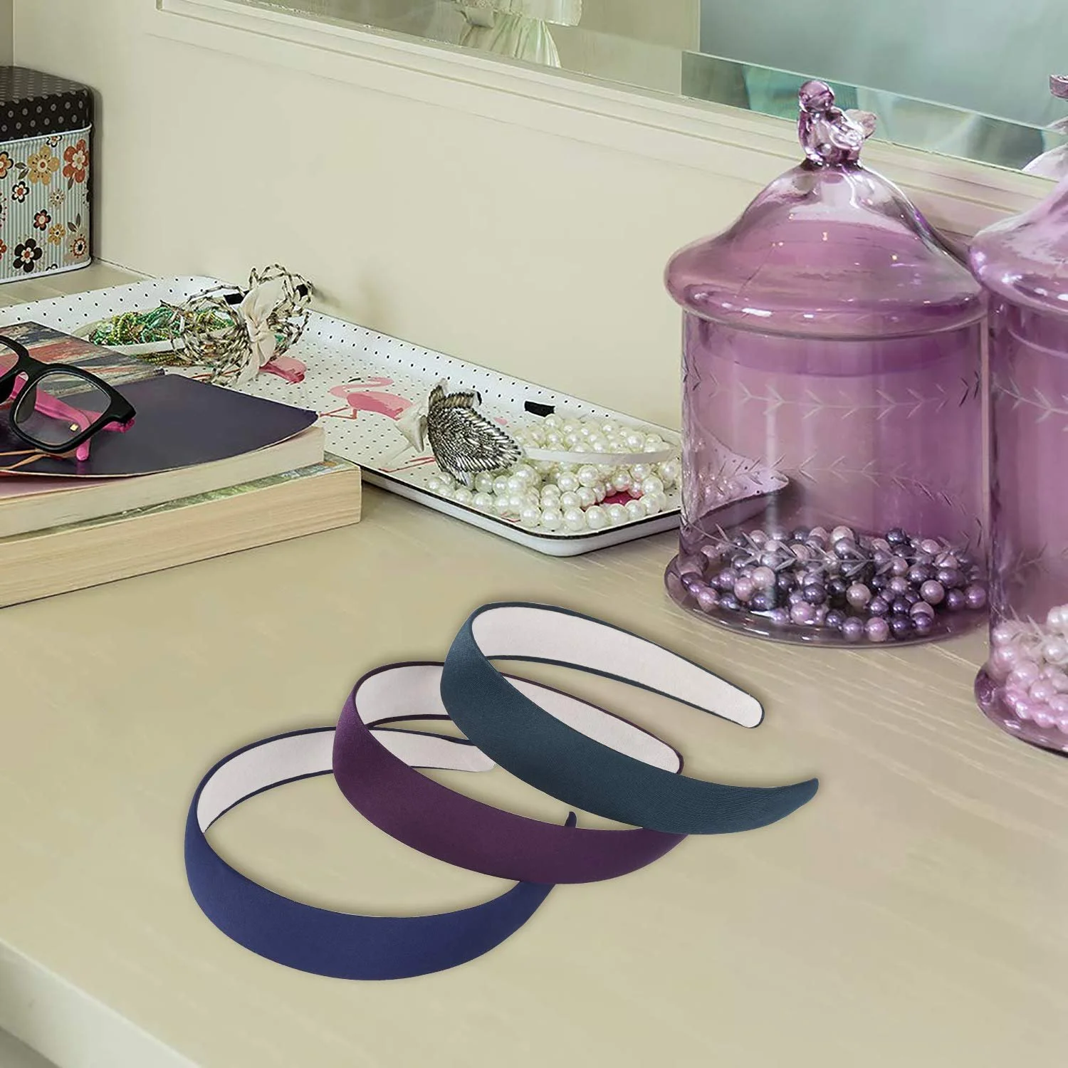 Обруч для волосся атласний, фото №4