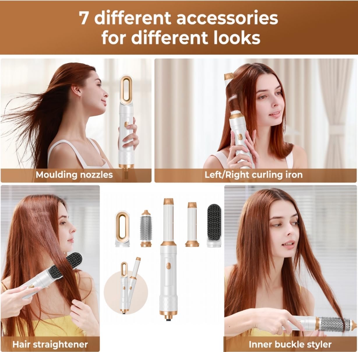 Набор стайлеров Pro Hairstyler 5 в 1 1000 Вт ионный с эффектом Коанда 135°C 300 г, фото №2 Набор стайлеров Pro Hairstyler 5 в 1 1000 Вт ионный с эффектом Коанда 135°C 300 г, фото №2
