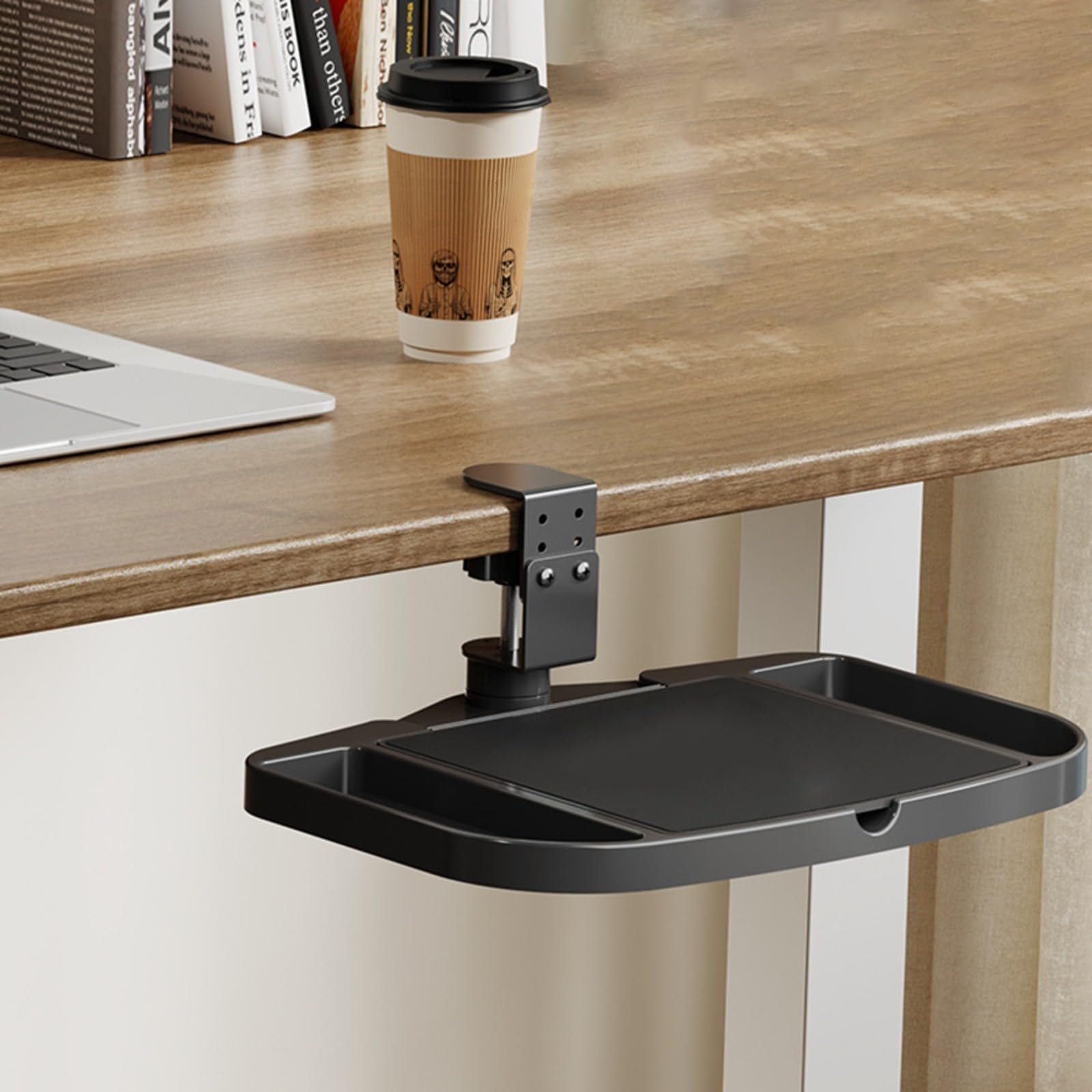 Держатель для ноутбука Настольный Регулируемый Clip-On Pad-Rack Многофункциональный Органайзер для стола Углеродистая сталь, фото №4