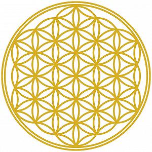 Наклейка на стіну Samunshi Flower of Life 20 x 20 см золотий металевий ефект - Фото 1