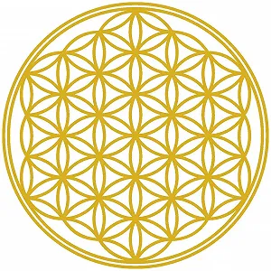 Наклейка на стіну Samunshi Flower of Life 20 x 20 см золотий металевий ефект - Фото 1