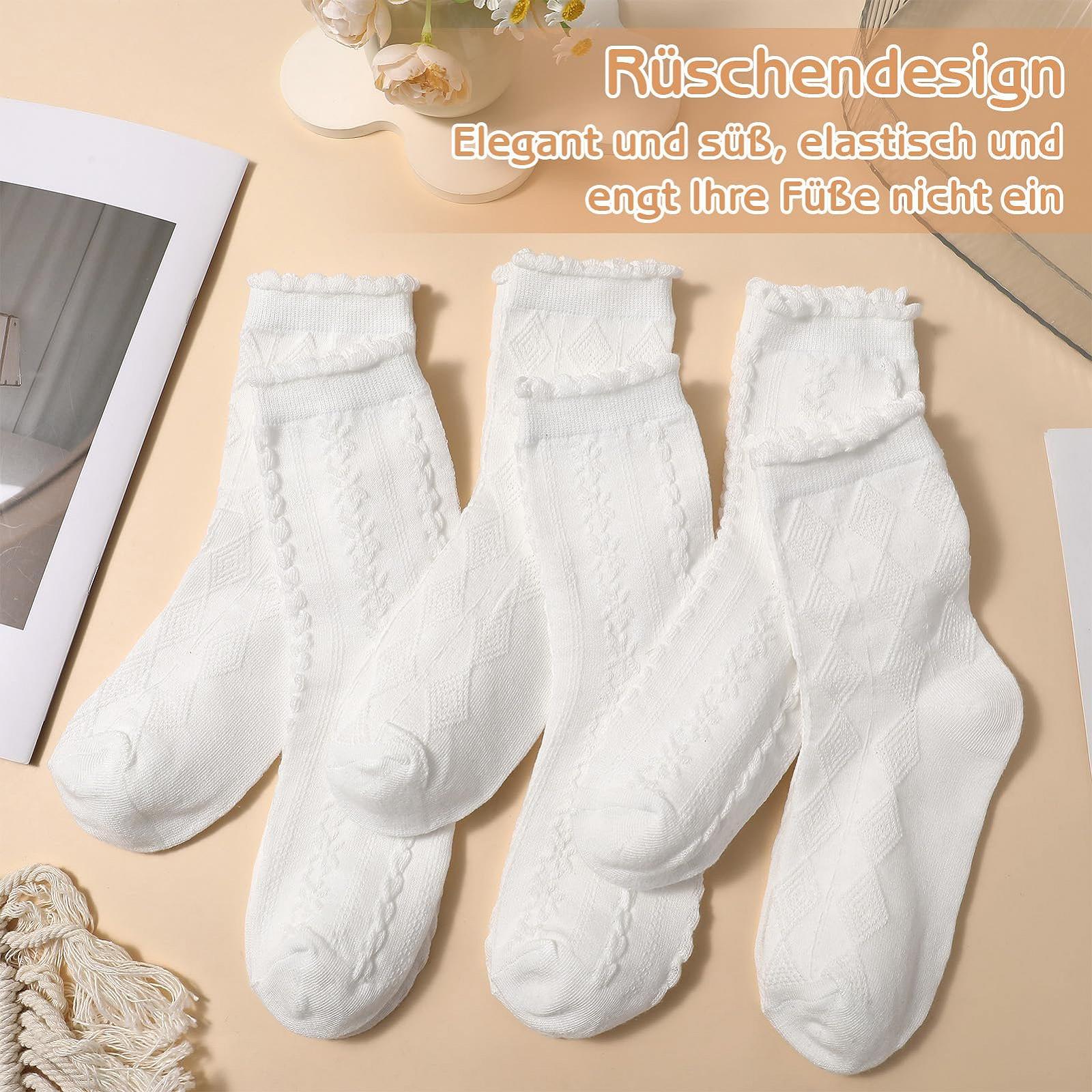 Носки с оборками Белый Черный Женские 35-40 Хлопковые однотонные балетные носки, фото №7