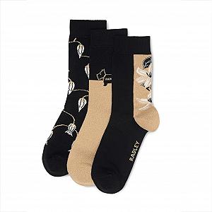 Женские носки RADLEY London Gold Winter Floral Набор из 3 пар в подарочной коробке synthetic.ua - Фото 1