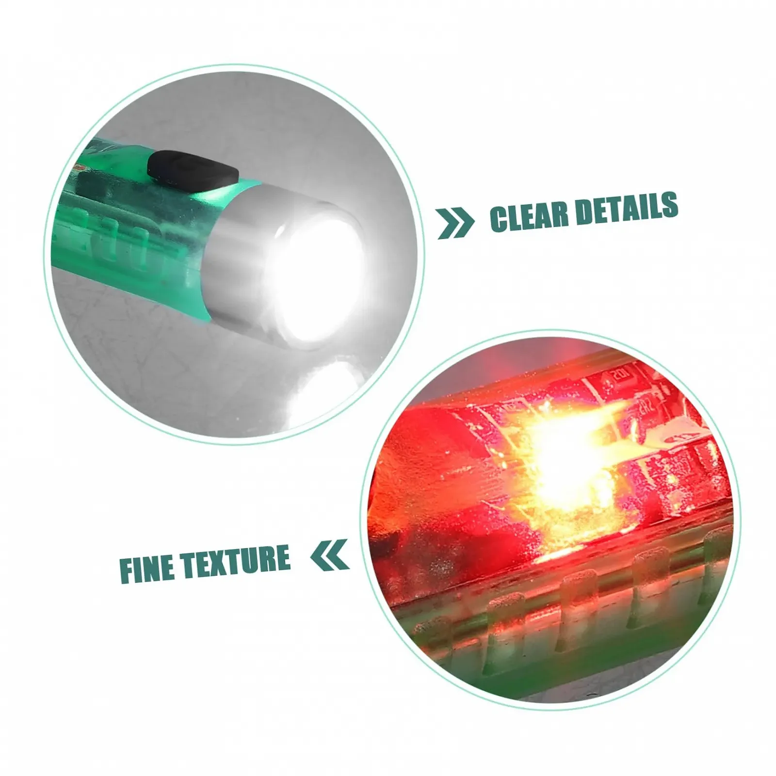 Фонарик INOOMP 1 шт. Предупреждающий фонарь Мощный мини-фонарик Перезаряжаемый мини-фонарик Маленький светодиодный фонарик Мини-супермощный фонарик Зеленый PC, фото №4