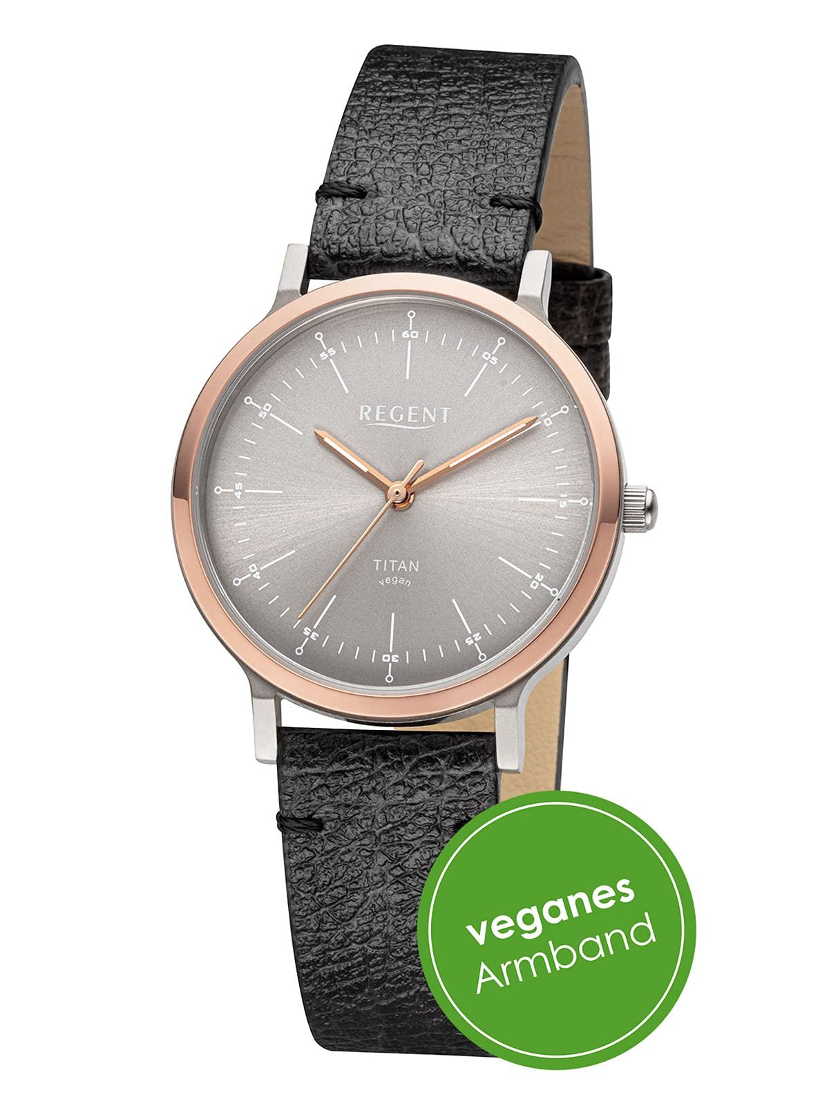 Женские часы Regent Титан, 33 мм, серо-черный ремешок, фото №3
