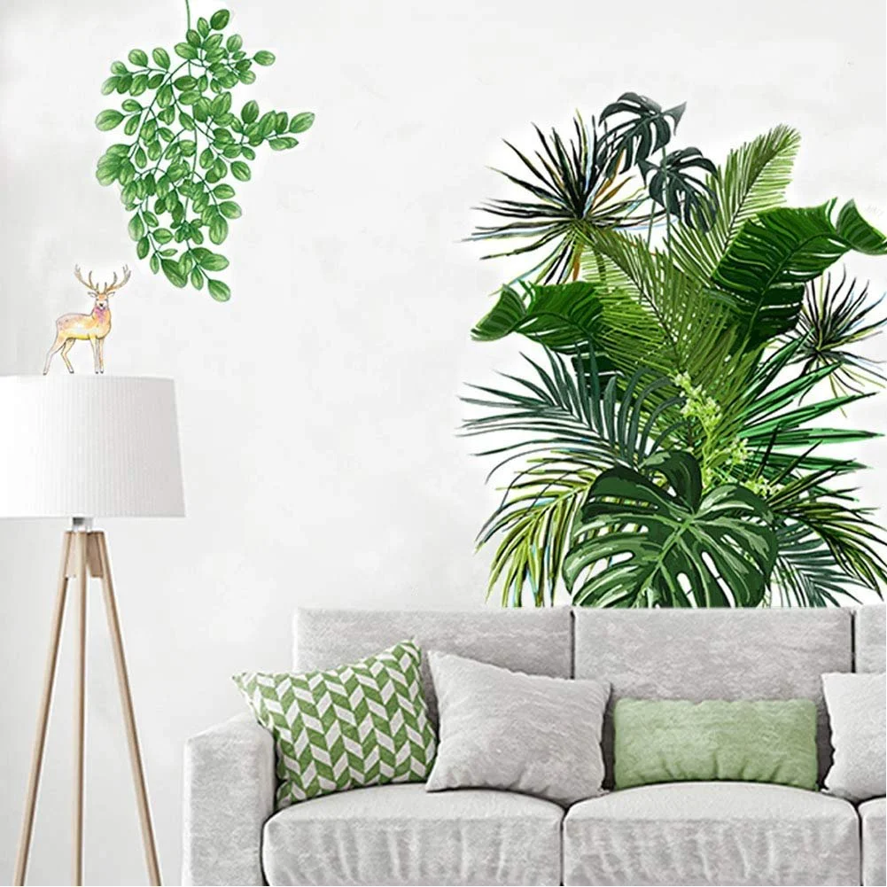 Наклейка на стіну Тропічне листя DIY 60 x 90 см 4 штуки Зелений, фото №6