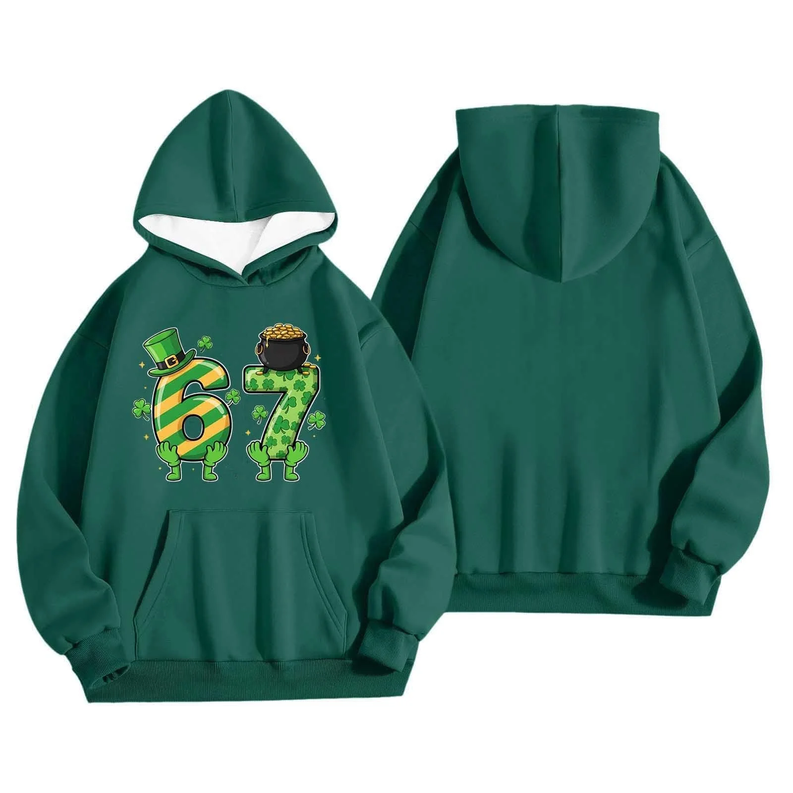 Пуловер St Patrick's Day для девочки, с принтом, мягкий флис, повседневная кофта с длинными рукавами для детей, фото №5