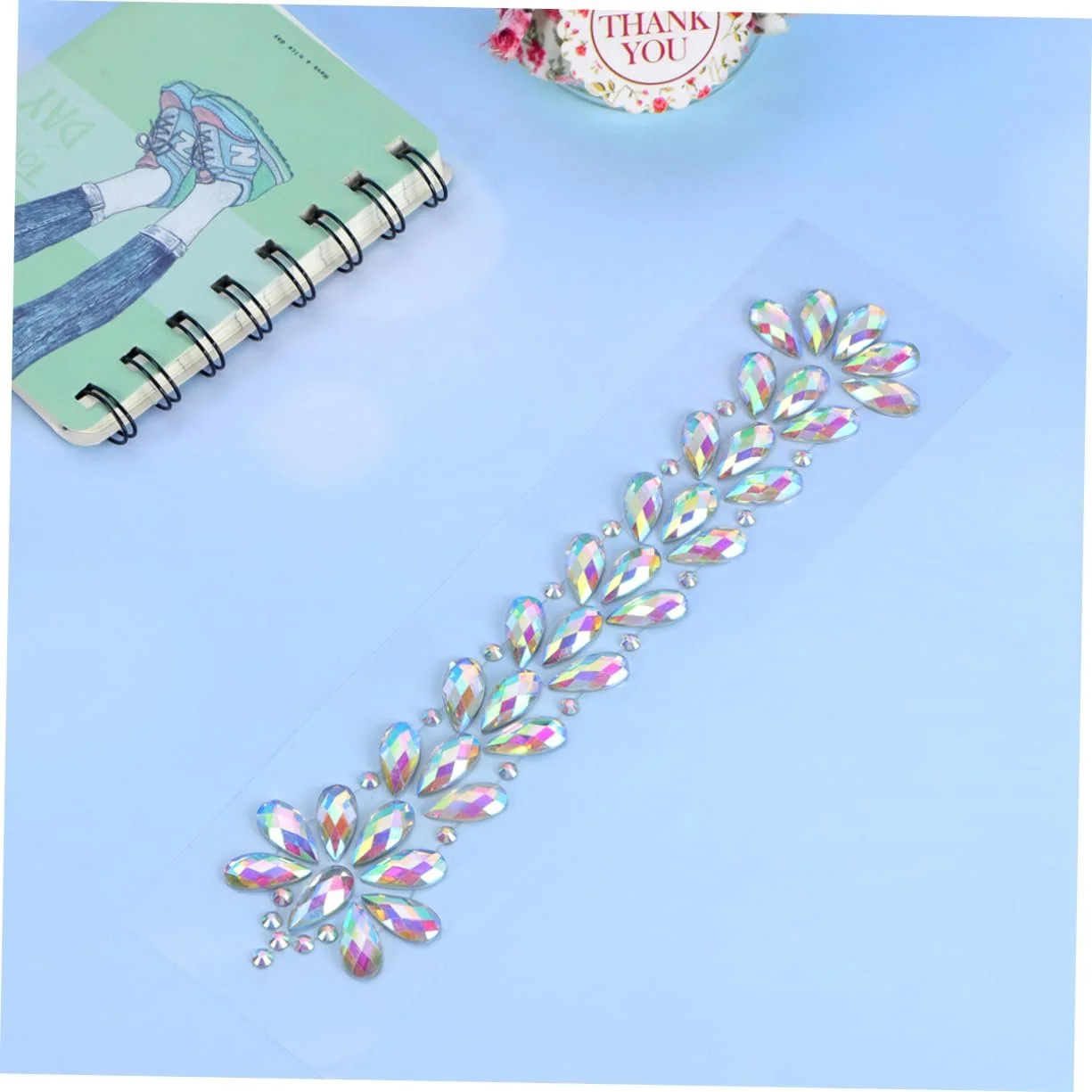 Стразы для ногтей FRCOLOR 9 листов, хрустальные драгоценные камни, наклейки со стразами для лба, разноцветные украшения для тела, лепестки для лица, фото №6