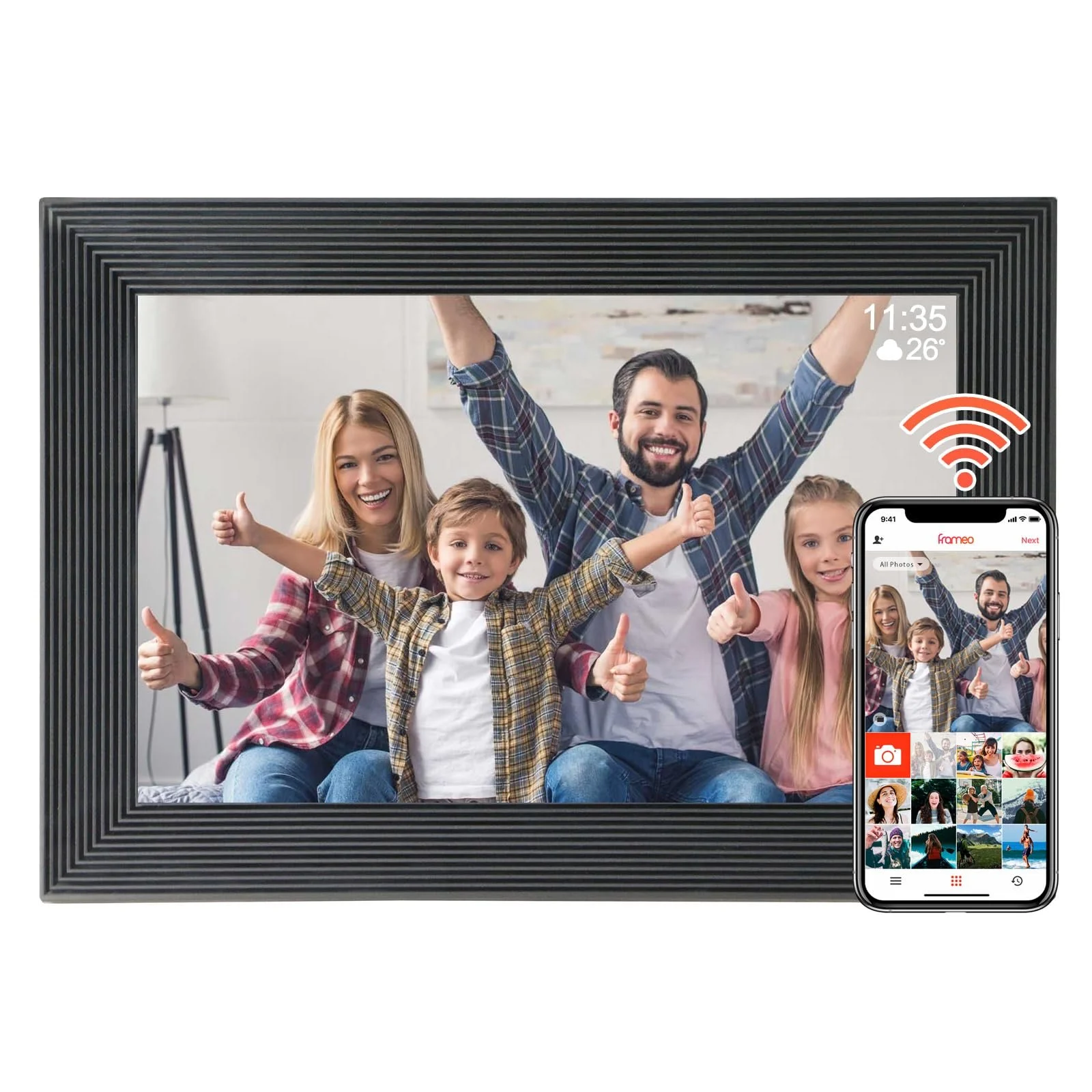 Цифровая фоторамка Jaihonda 10 дюймов 1280 x 800 16 ГБ WiFi Черный, фото №1
