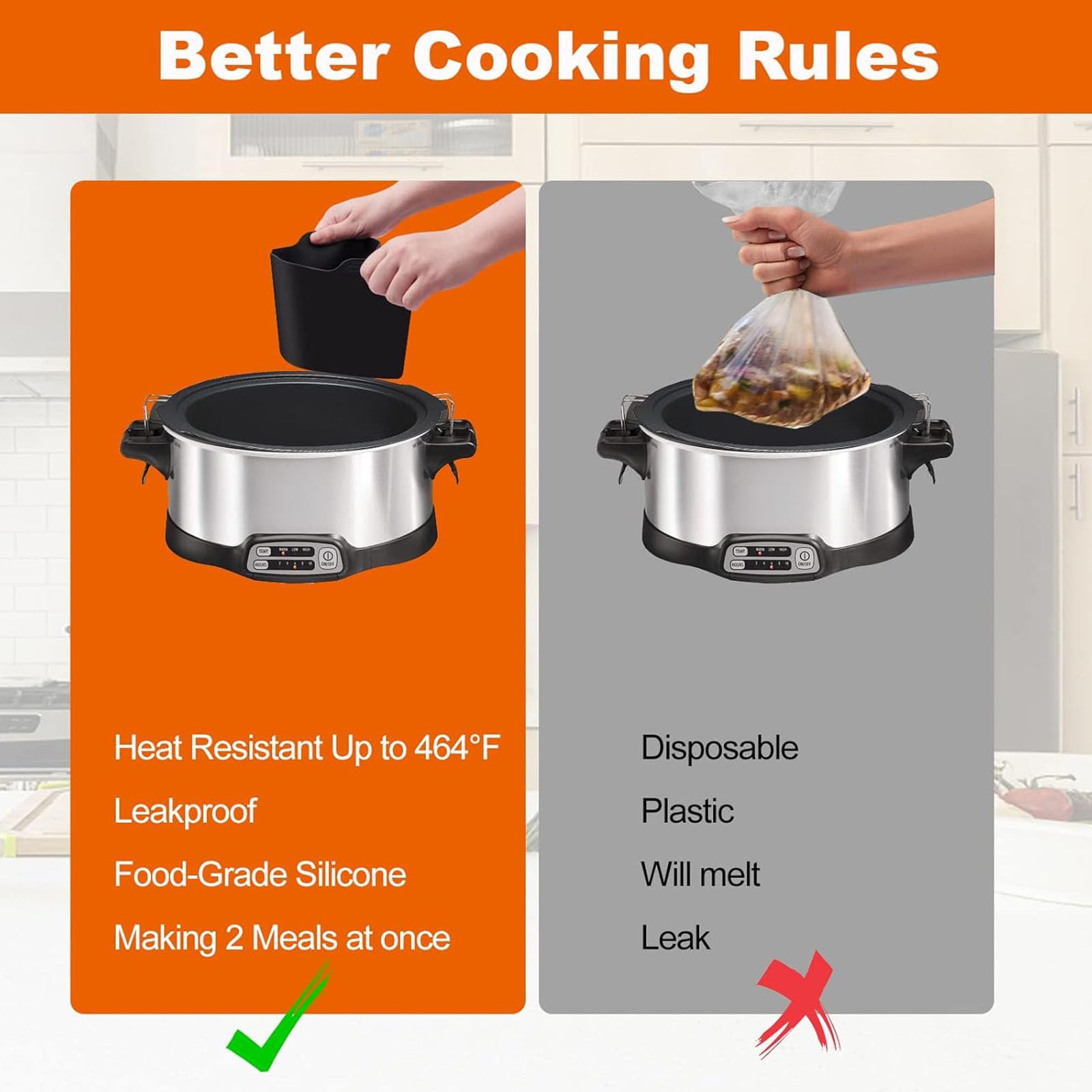 Einlagen Praktische Slow Cooker Wiederverwendbare Eintopftöpfe Eintopfbeutel Auslaufsicher Reinigen Küchenzubehör, фото №3