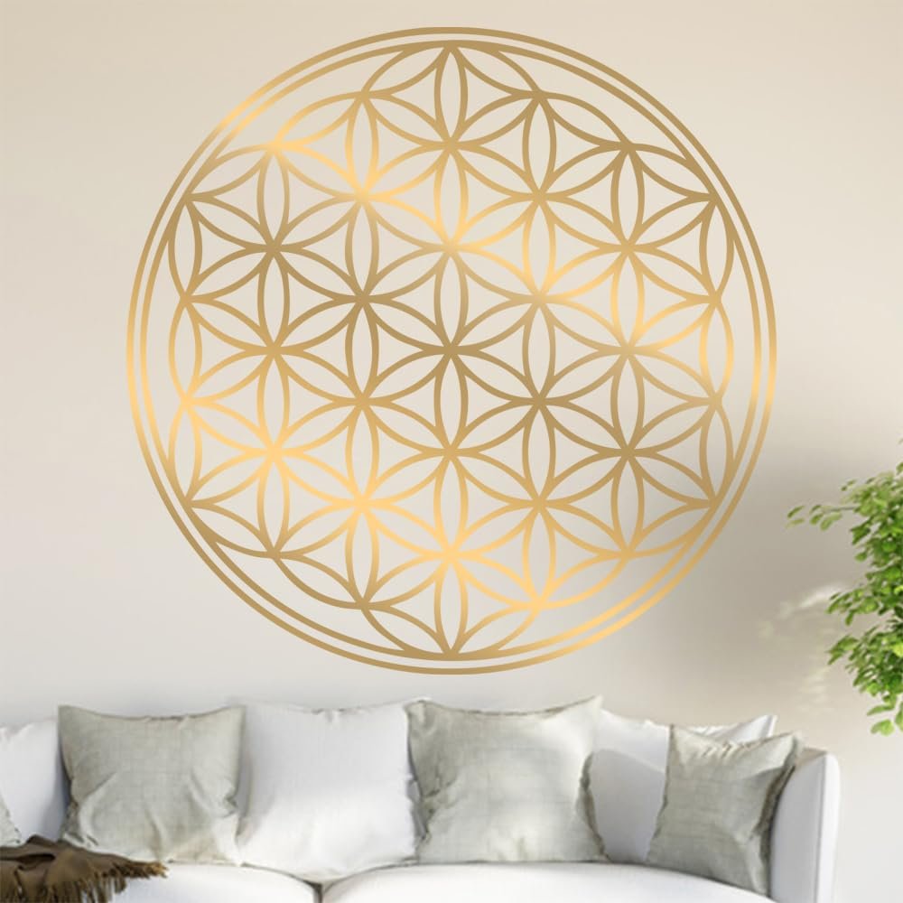 Наклейка на стену Kiwistar Flower of Life Tree 30 х 30 см Золотистый, фото №1