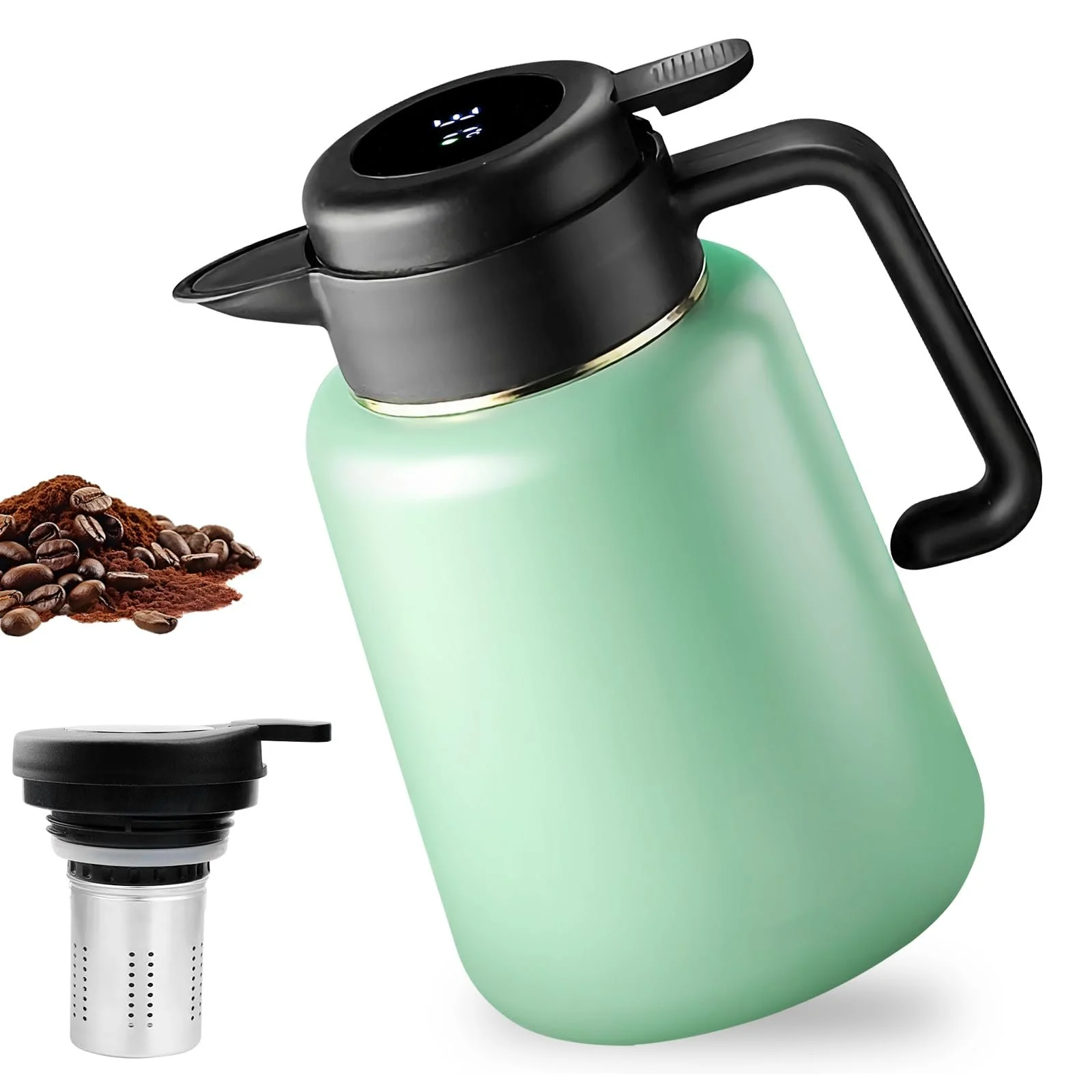 Термос-кавник 1.8 л, Ізольований, Термопот для кави з відображенням температури, Герметичний, фото №1