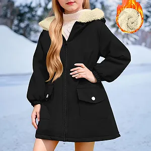 Зимова куртка для підлітків, для дівчат та хлопців, середньої довжини synthetic.ua - Фото 1