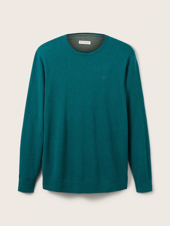Джемпер Tom Tailor BASIC CREW NECK SWEATER Зеленый S, фото №3