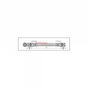 Тормозной шланг METZGER 4112813 OPEL DAEWOO задний мост слева - Фото 1